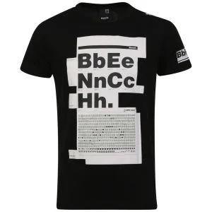 Bench Men's Letraset Print T-Shirt - Black - S - Schwarz Bild 1