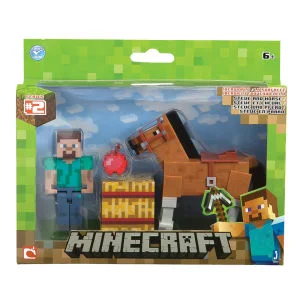 Minecraft Steve With Chestnut Horse Figure Bild 1