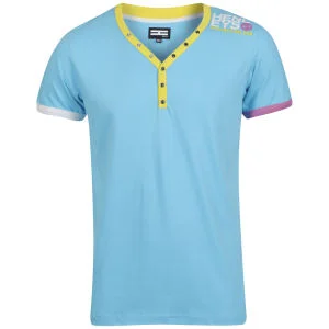 Henleys Men's Exemplary Neck T-Shirt - Turquoise/Yellow - S - Turquoise/Yellow Bild 1