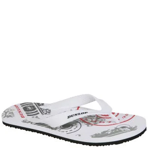 Dunlop Herren Bedruckt Flip Flops - Weiß/Grau/Rot - 6 - White/Grey/Red Bild 1