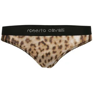 Roberto Cavalli Women's Animal Print Thong - Brown - S - Braun Bild 1