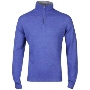Romeo Gigli Men's Half Zip Cashmere Jumper - Blue - - M - Blau Bild 1