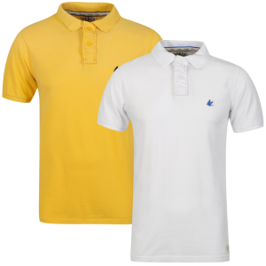 Soul Cal Men’s 2 Pack Chemical Pique Polo-Shirt - White/Yellow - XS - White/Yellow Bild 1
