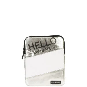 Sprayground Hello My Name Is IPAD Case- Metallic Silver Bild 1