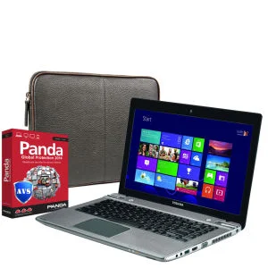 Toshiba Satellite P845T-108 Ultrabook mit dbramante1928 Ledertasche und Panda Global Protection 2014 Bild 1