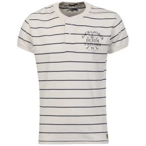 Jack & Jones Vintage Men's Wilson Henley T - Shirt - Colour 2 - XL - White Stripe Bild 1