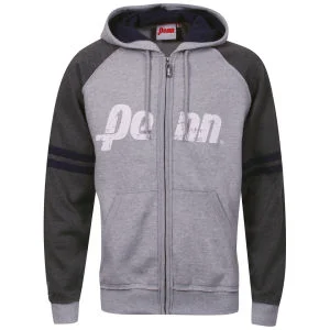Penn Herren Reißverschluss Kapuzenpullover - Grau /Kohle/Blau - S - Grey Marl/Charcoal/Navy Bild 1