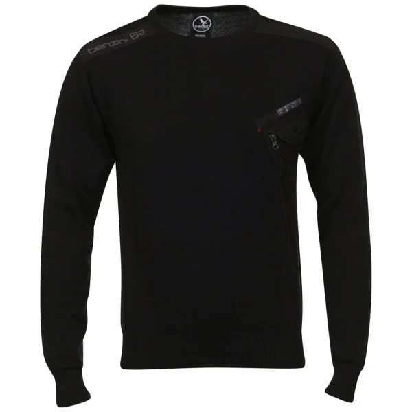 Benzini Men's Jackson Crew Neck Knit - Black - S - Schwarz Bild 1