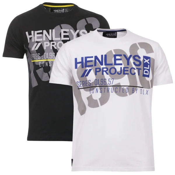Henleys Men's 2 Pack T-Shirts - Timber White/Timber Black - M - Bunt Bild 1