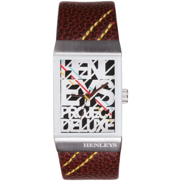 Henleys Women's Large Dial Brown Strap Watch Bild 1