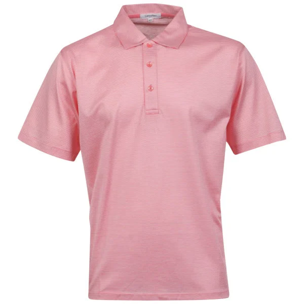 Calvin Klein Men's 3 Button Golf Polo - Pink/White - S - Red/Black/White Bild 1