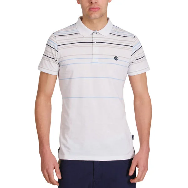 Mas-if Men's Native Stripe Polo-Shirt - White - S - Weiß Bild 1