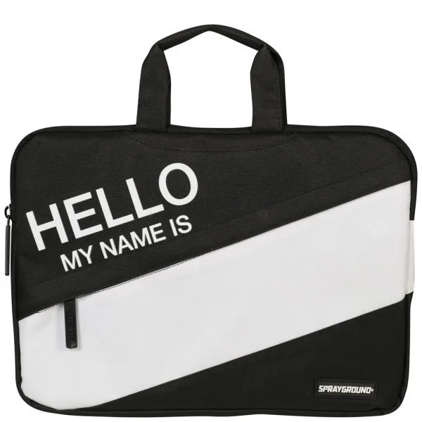 Sprayground Hello My Name is 15 Inch Laptop Case - Black Bild 1