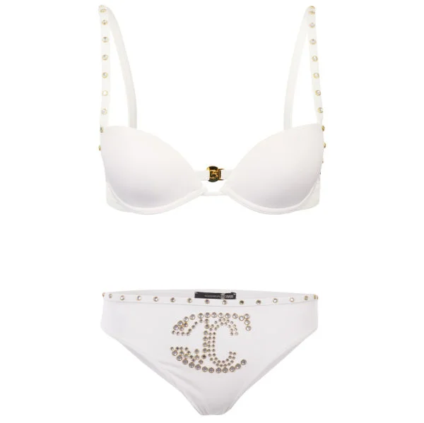 Just Cavalli Women's Stud Logo Bikini - White - 10 - Weiß Bild 1