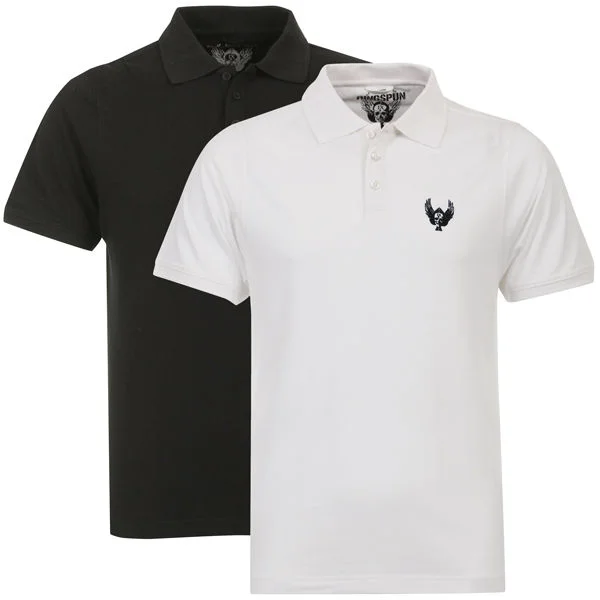 Ringspun Men's 2-Pack Glaston Short Sleeve Polo T-Shirt - Black/White - S - Black/White Bild 1
