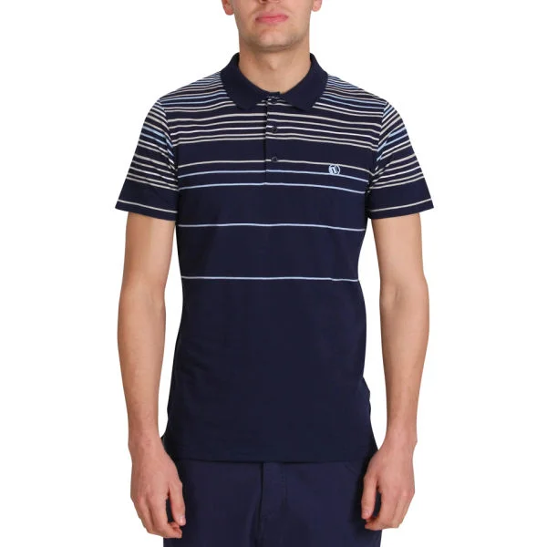 Mas-if Men's Native Stripe Polo-Shirt - Navy - S - Marineblau Bild 1