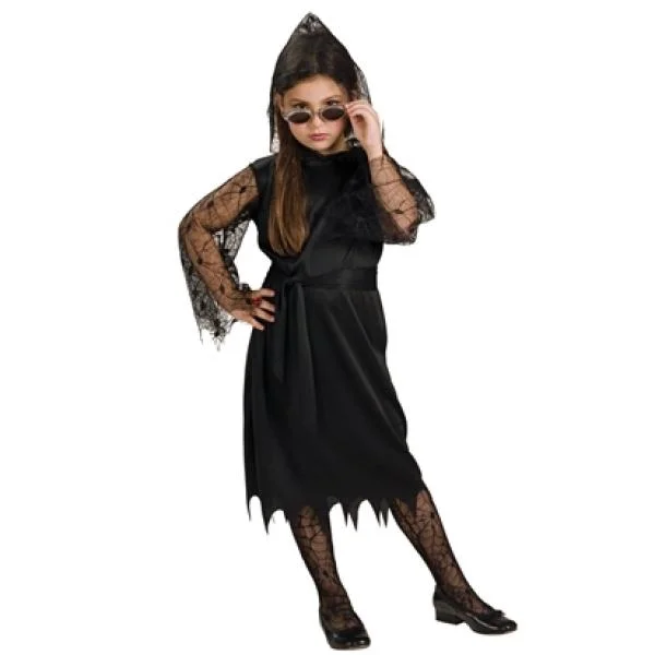 Gothic Lace Vampiress Girls Fancy Dress Costume - S - Schwarz Bild 1