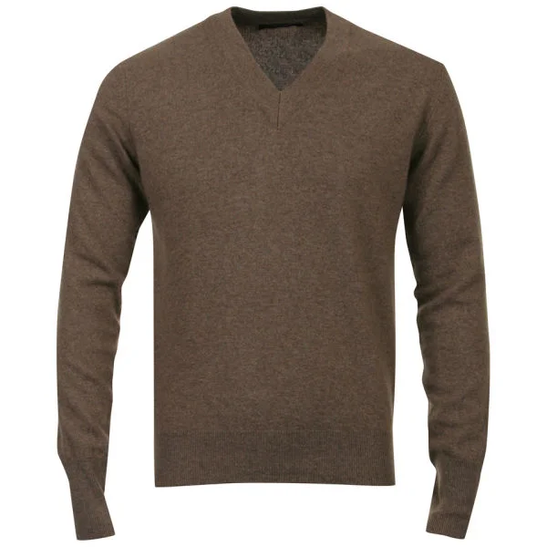 Romeo Gigli Men's V-Neck Knit - Brown - M - Braun Bild 1