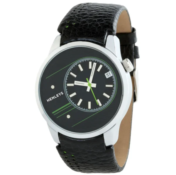 Henleys Men's Oversized Circular Dial Watch Bild 1