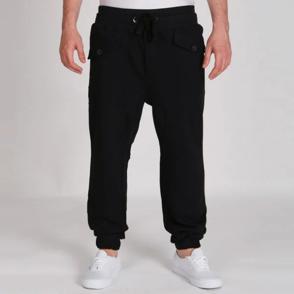Brave Soul Men's Drawcord Jogging Bottoms - Black - S - Schwarz Bild 1