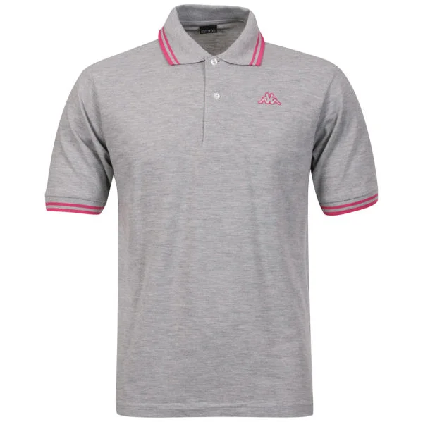 Kappa Men's Lamot Polo - Grey/Fuchsia - M - Grey/Fuschia Bild 1