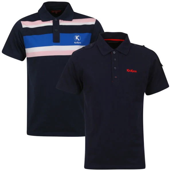 Kickers Men's Kerome 2-Pack Polos - Blue/Navy - S Bild 1