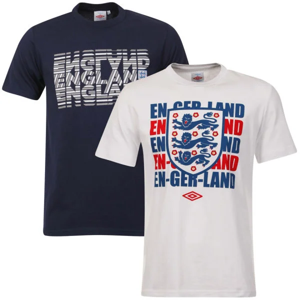 Umbro Men's England 2-Pack T-Shirts - White/Navy - S - White/Navy Bild 1