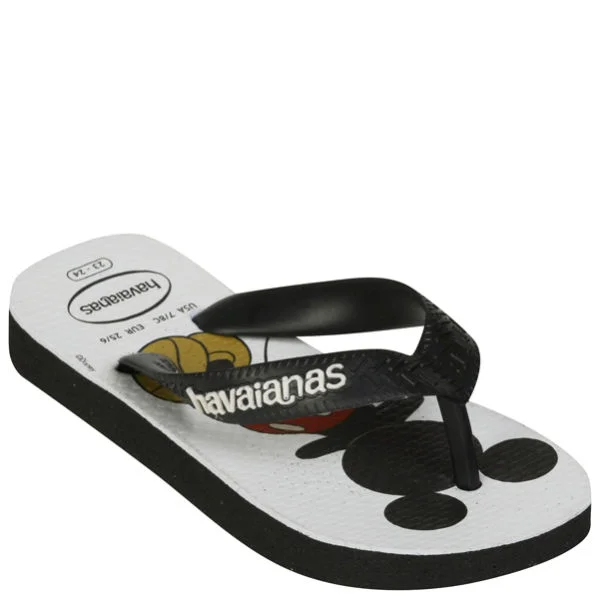 Havaianas Kids' Disney Stylish Flip Flops - Black/White - 7 - Black/White Bild 1