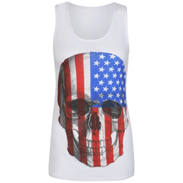 Influence Women's American Skull Vest - White - S-M - Weiß Bild 1
