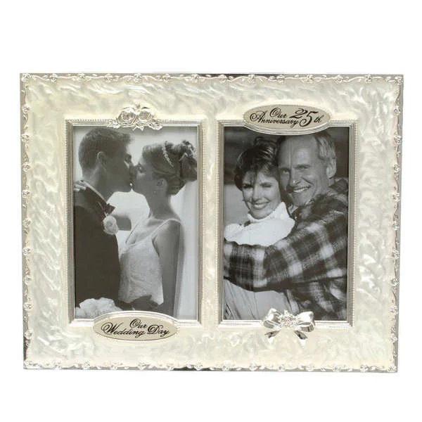 25th Wedding Anniversary Then and Now Picture Frame Bild 1