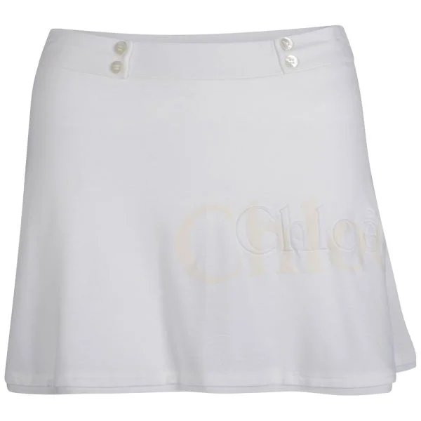 Chloe Women's Short Jersey Skirt - White - 10 - Weiß Bild 1
