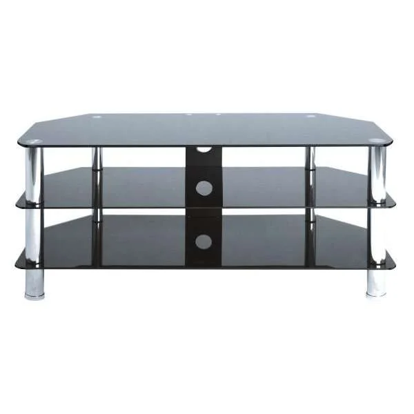 LEVV Black and Chrome TV Stand for up to 50 Inch TVs Bild 1