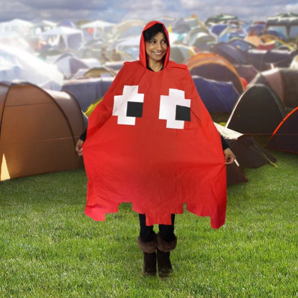 Retro Arcade Poncho Red Bild 1