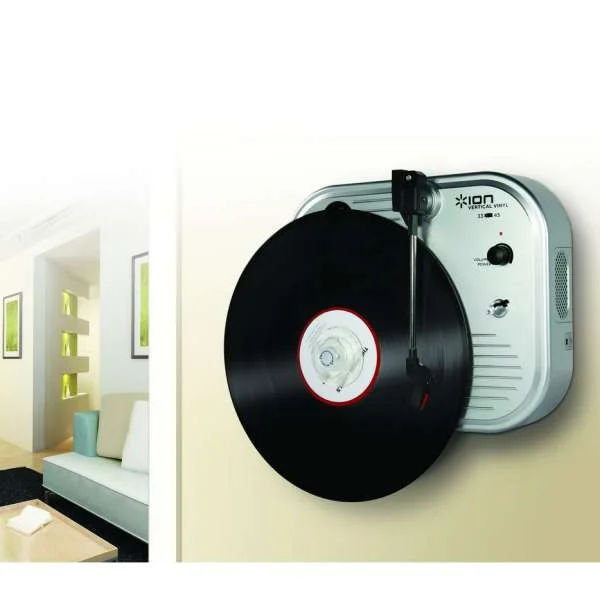 ION Vertical Vinyl Wall Mounted Retro Turntable Bild 1