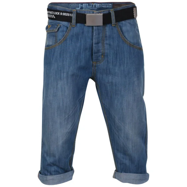 Smith & Jones Men's Belted Trip Denim Shorts - Lightwash - 28 waist - Lightwash Bild 1