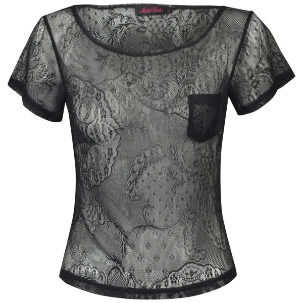 Motel Women's Edner Paisley Lace Top - Black - XS - Rosa Bild 1