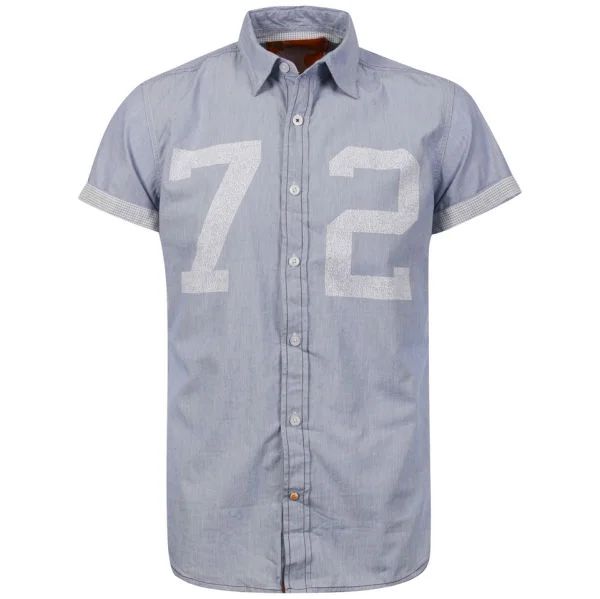 Soul Cal Men's Humanise Short Sleeved Shirt - Blue/White - XS - Blau/Weiß Bild 1