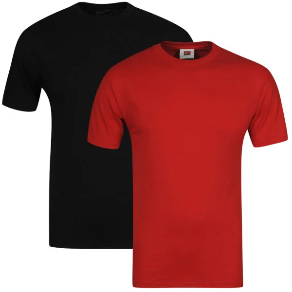 Nike Men's Short Sleeved T-Shirt Black/Scarlett 2-Pack - S - Black/Scarlett Bild 1