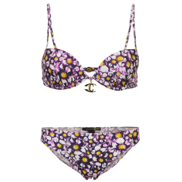 Just Cavalli Women's Pansy Print Bikini - Multi - 8 - Black Multi Bild 1