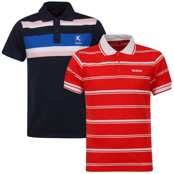 Kickers Men's Kerome 2-Pack Polos - Blue/Red - S Bild 1