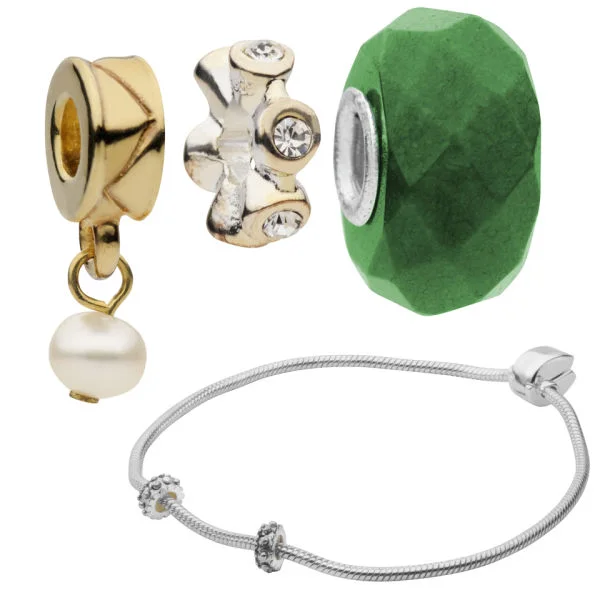 Amadora Silver Bracelet & Three Charm Set Bild 1