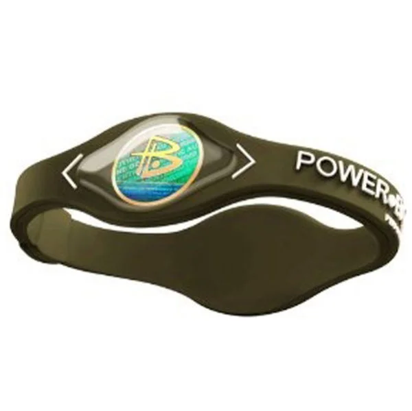 Power Balance -The Original Performance Wristband Brown With White Lettering - S - Braun Bild 1