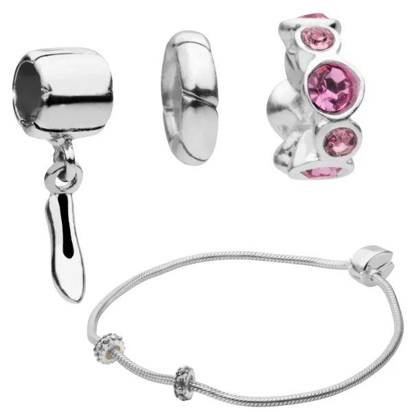 Amadora Silver Bracelet & Three Charm Set Bild 1