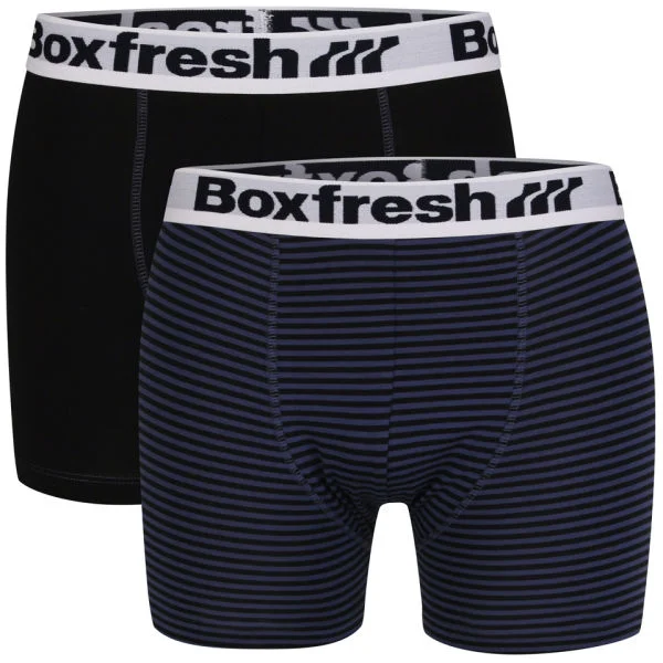 Boxfresh Men's Two Pack Boxers - Black/Blue - S - Black/Blue Bild 1