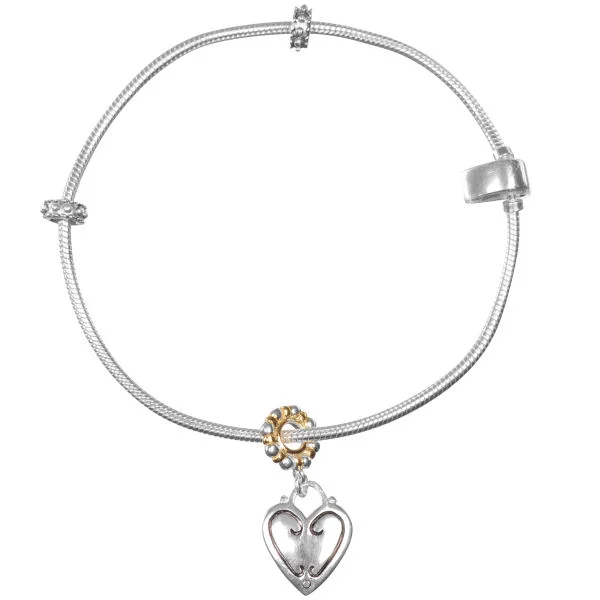 Amadora Sterling Silver Bracelet & Charm Set Bild 1