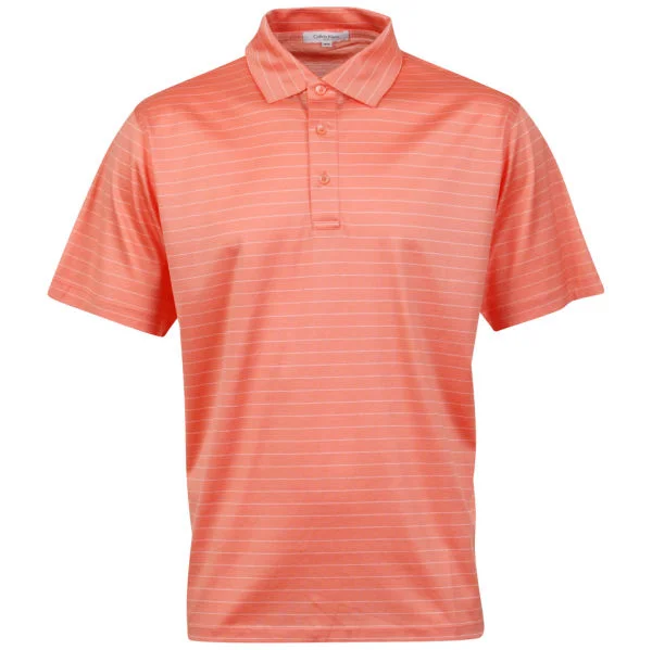 Calvin Klein Men's 3 Button Golf Polo - Coral/White - M - Coral/White Bild 1