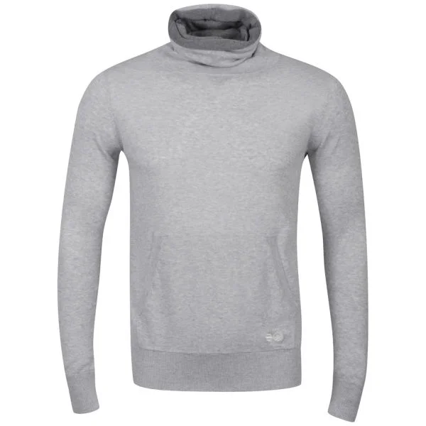 Crosshatch Herren Joansan Cowl Neck Pullover - Hellgrau - S - Hellgrau meliert Bild 1