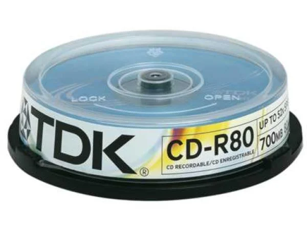 TDK CD-R 52x Speed (10pk) 8OCBA10-20X Bild 1
