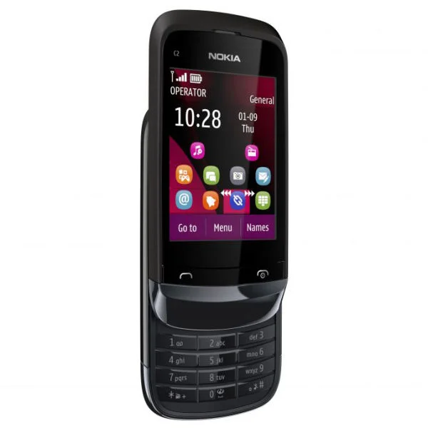 Nokia C2-02 Mobile Phone (Chrome Black) Bild 1