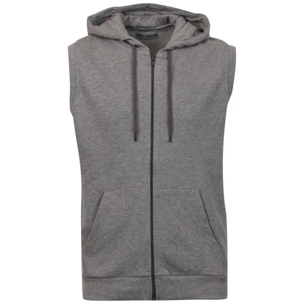 Brave Soul Men's Colombo Zip Thru Sleeveless Hoody - Grey/Charcoal - S - Grey/Charcoal Bild 1